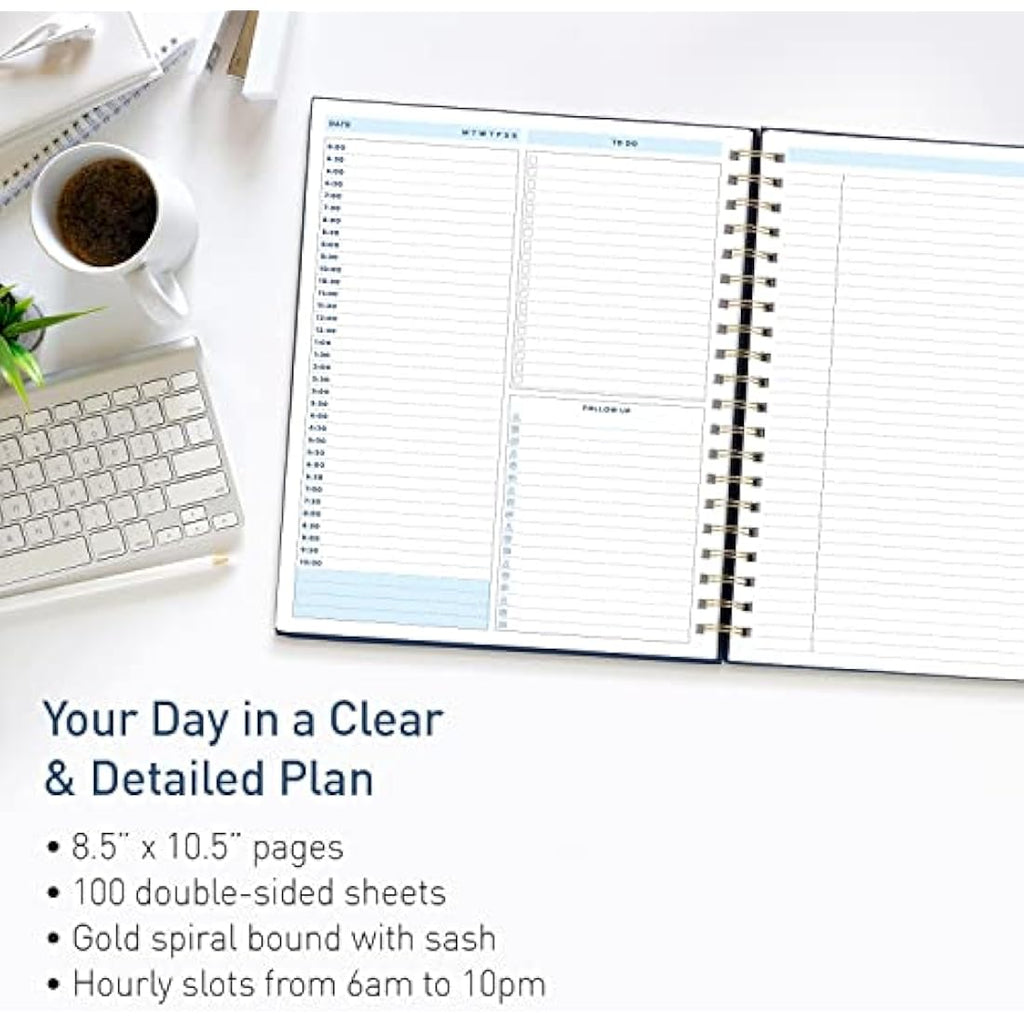 Sweetzer & Orange Undated Daily Planner – 9x10.75 Hourly Work Organizer