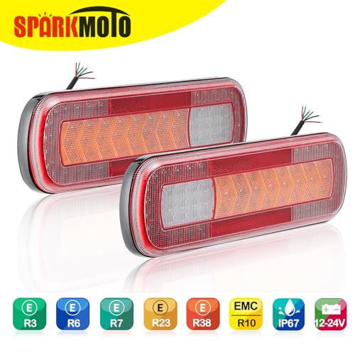 SPARKMOTO LED Trailer Lights | 12V 24V Waterproof Tail Lamps for Truck