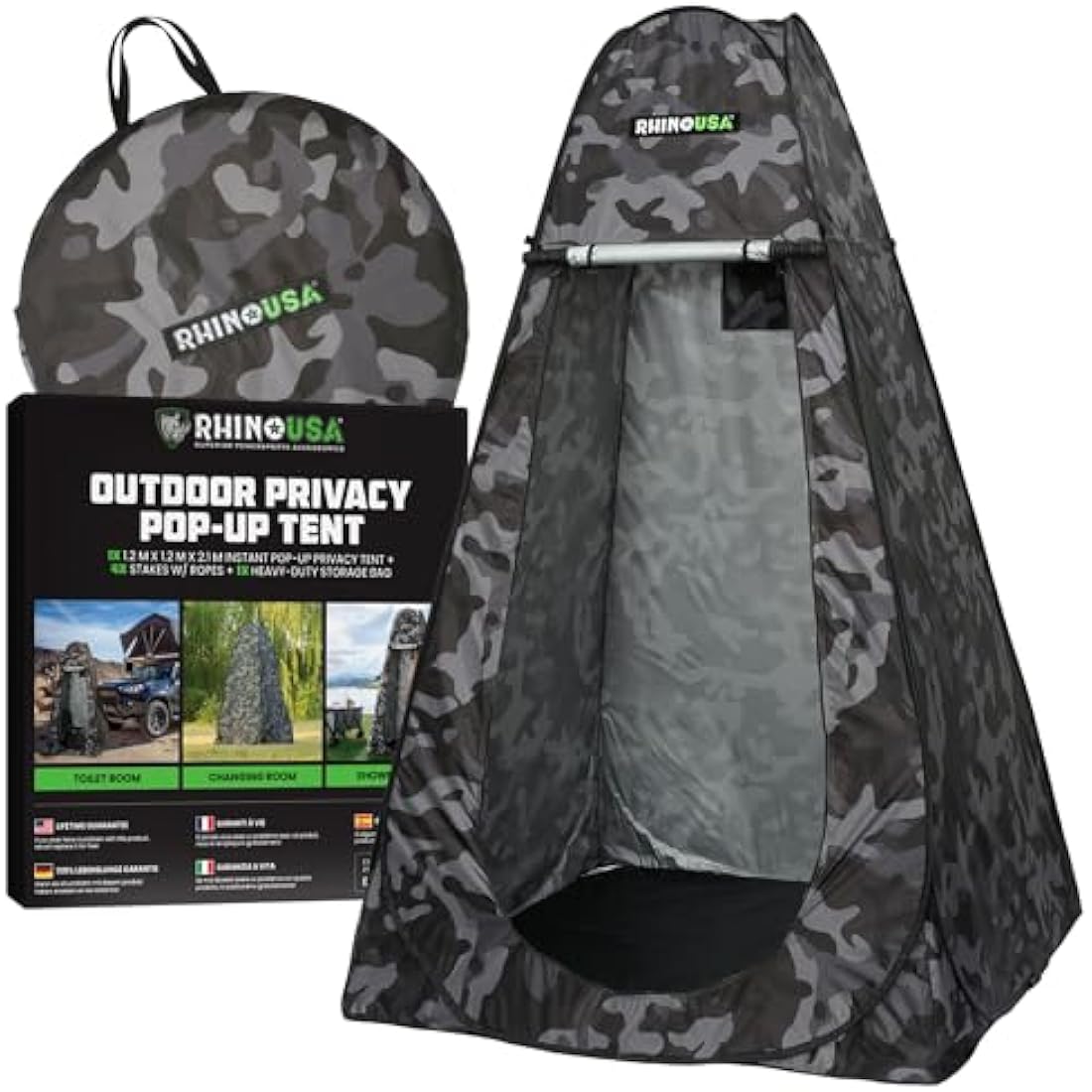 Rhino USA Pop Up Privacy Tent – Portable Camping Shower & Changing Room