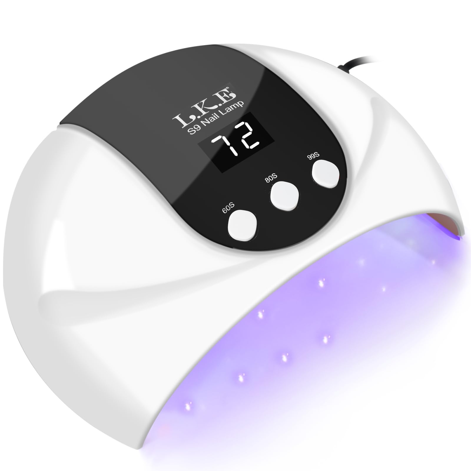 LKE 54W UV LED Nail Lamp for Gel Polish | Portable Curing Lamp with 3 Timers
