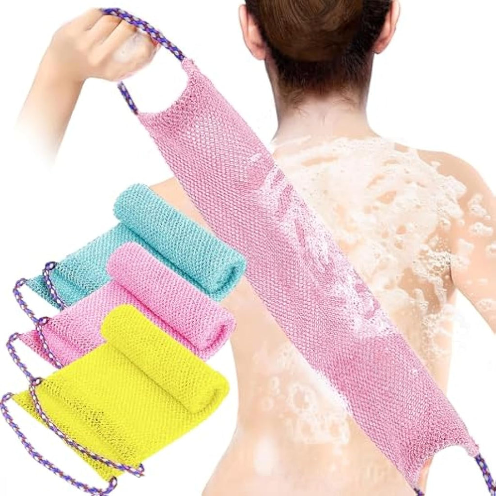TENQUAN African Exfoliating Net Bath Sponge - 3 Pack Nylon Body Scrubber