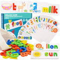 Qukir Spelling Games: Wooden Alphabet Flash Cards Montessori Learning Toy
