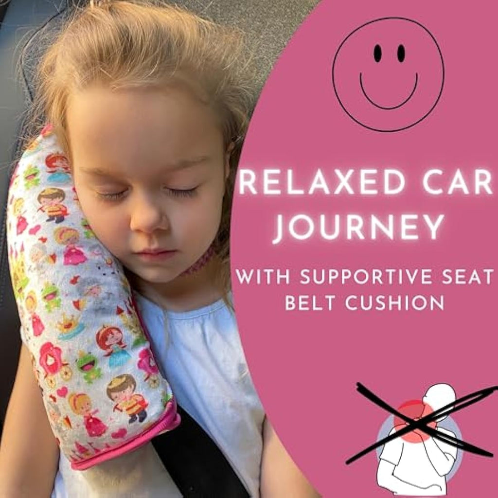 HECKBO Kids Car Seatbelt Pillow – Soft Machine Washable Neck Support
