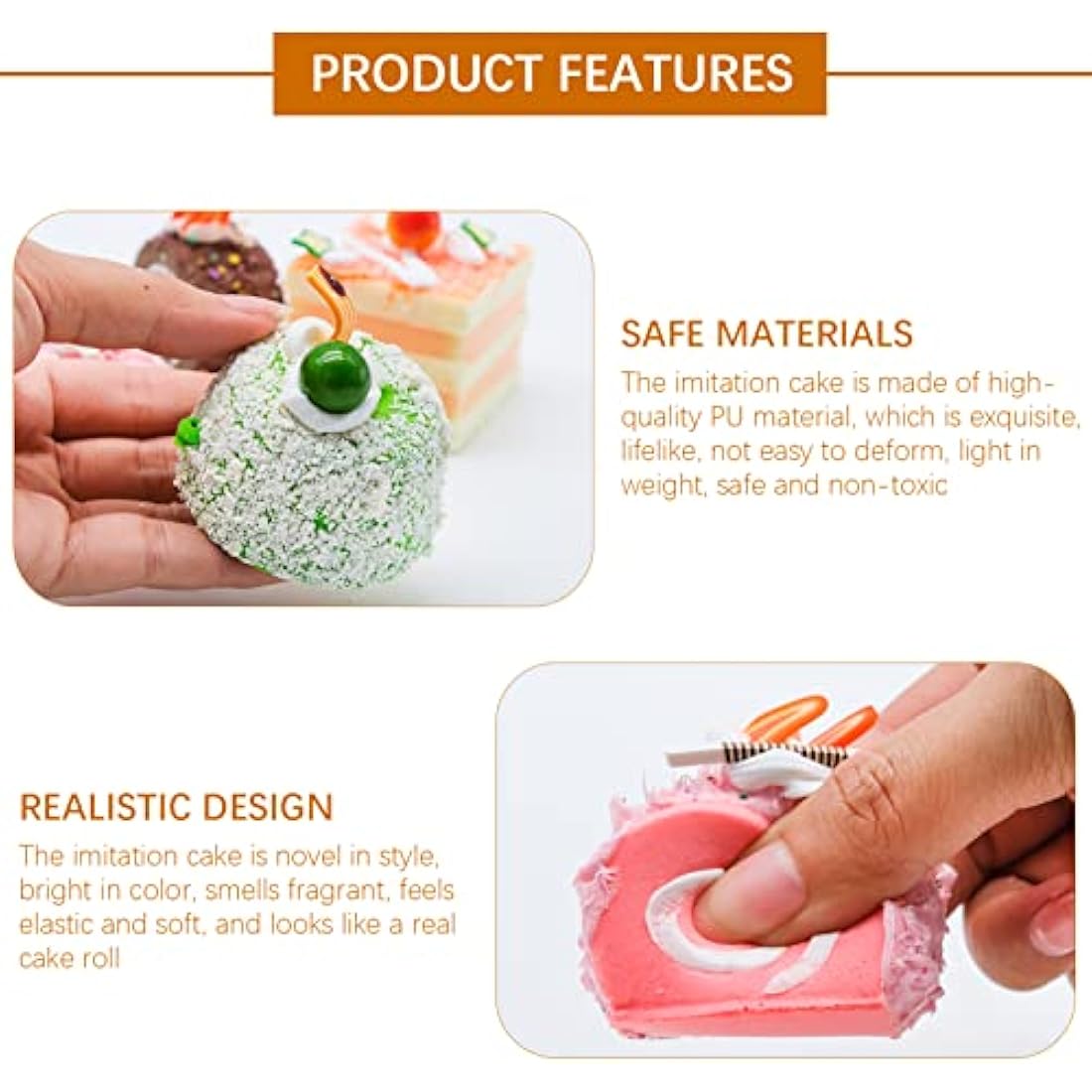 Jolof Store Artificial Cupcake Models – 5Pcs Realistic PU Fake Cake Props