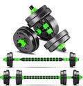 BCBIG Adjustable Dumbbell and Barbell Set - 10kg Green Strength Training