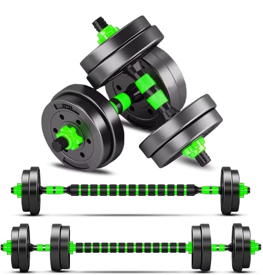 BCBIG Adjustable Dumbbell and Barbell Set - 10kg Green Strength Training