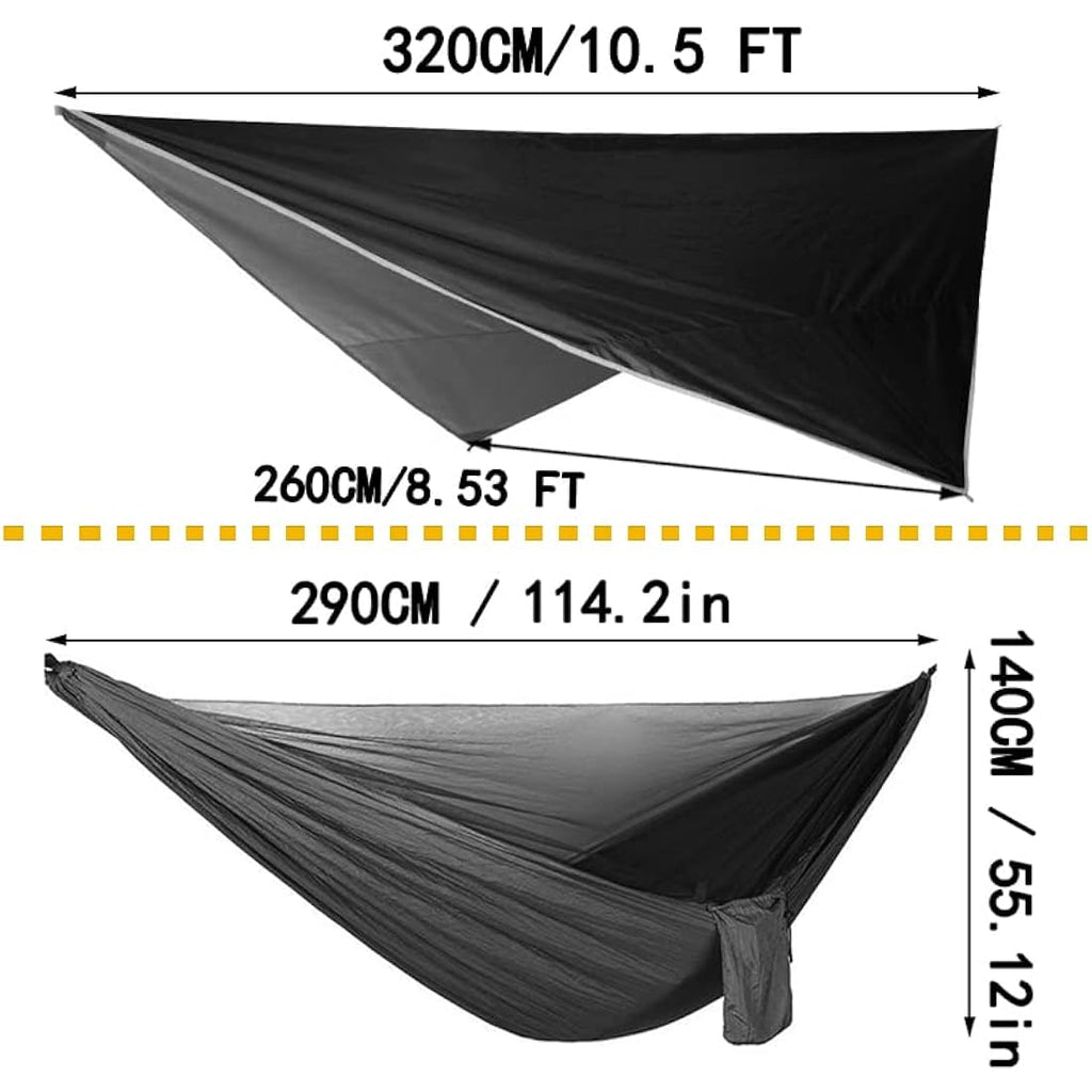 Camping Hammock Set with Mosquito Net and Rainfly