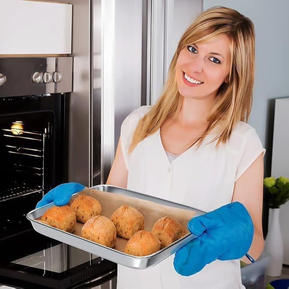Jolof Store Stainless Steel Baking Tray and Rack Set | 4-Piece Cookie Sheet