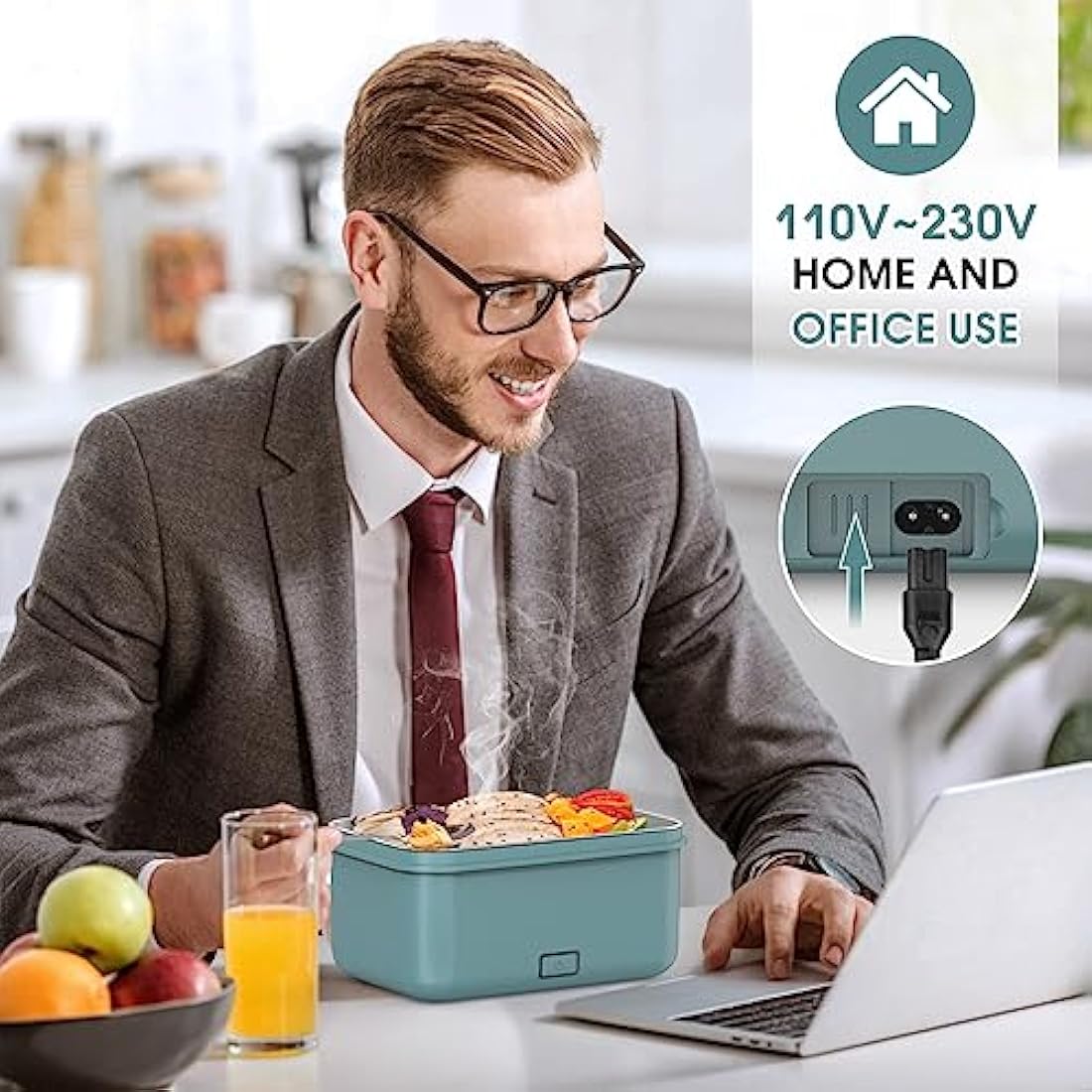 Carsolt 100W Electric Lunch Box – 1.8L Stainless Steel Portable Food Warmer