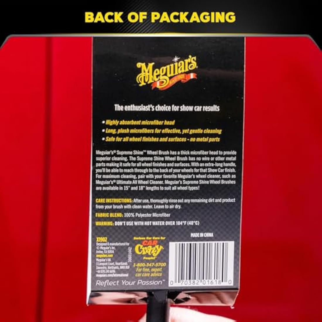 Meguiar's Supreme Microfibre Wheel Brush – Medium Scratch-Free Rim Cleaner