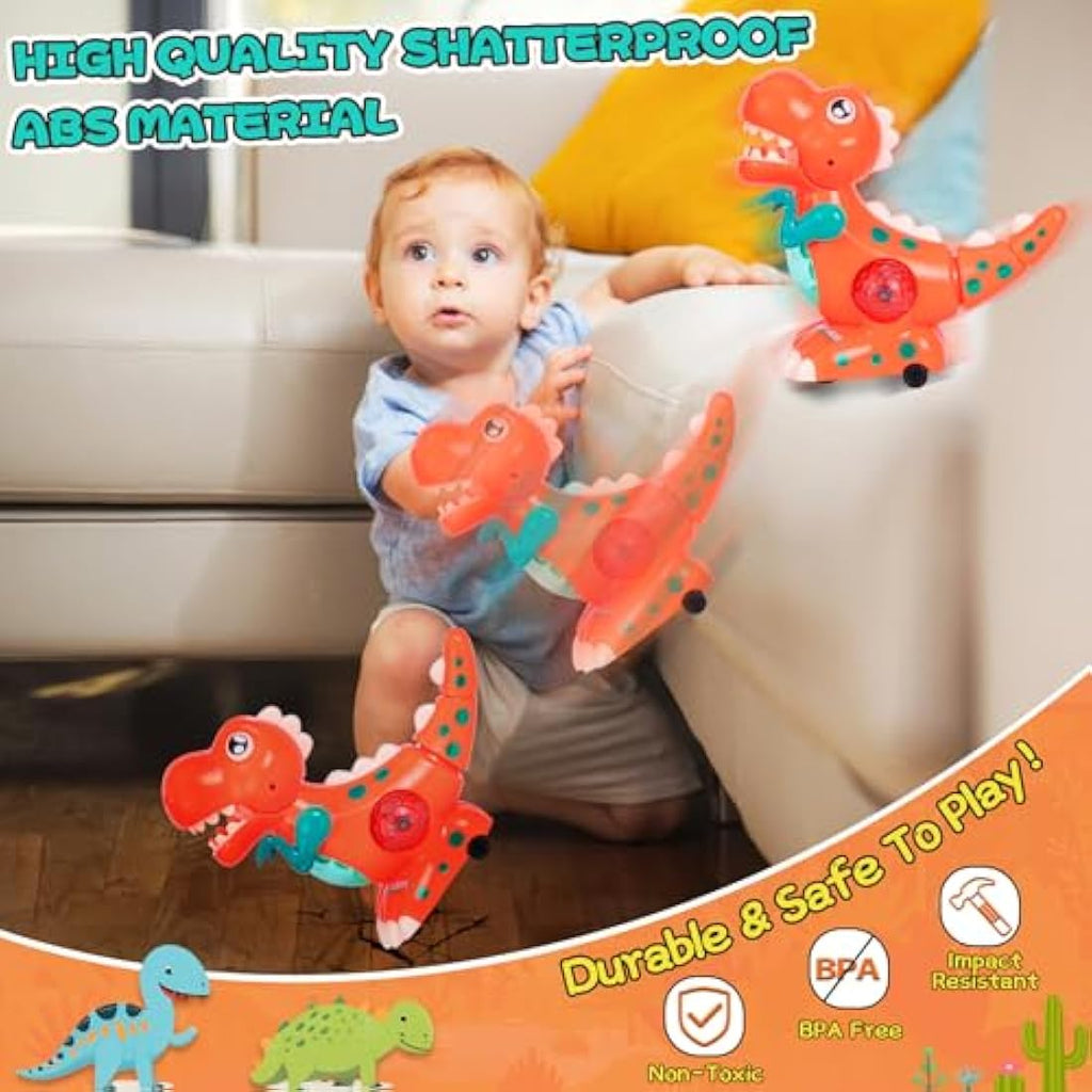 Jolof Store Musical Crawling Dinosaur Toy – Walking LED Dino for Toddlers