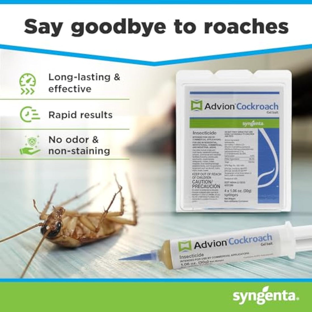 Syngenta Advion Cockroach Gel Bait – 4 x 30g Tubes Roach Control