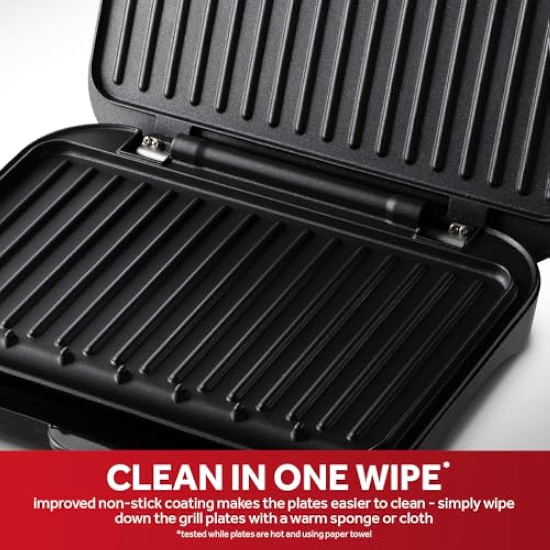 George Foreman Medium Fit Grill – Non-Stick Electric Panini Press, Black