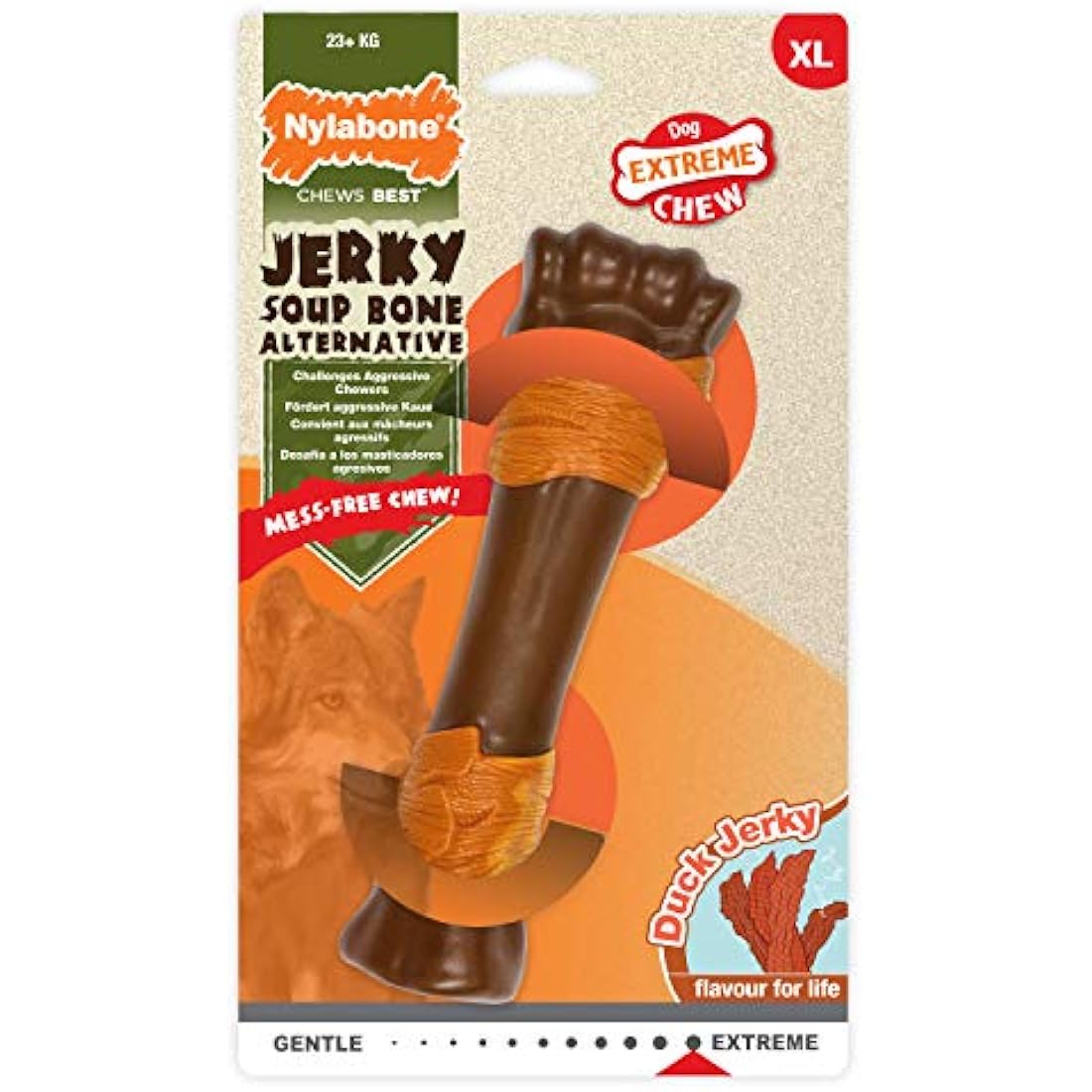 Nylabone Extreme Tough Dog Chew Toy | Duck Jerky | X-Large (Over 23kg)