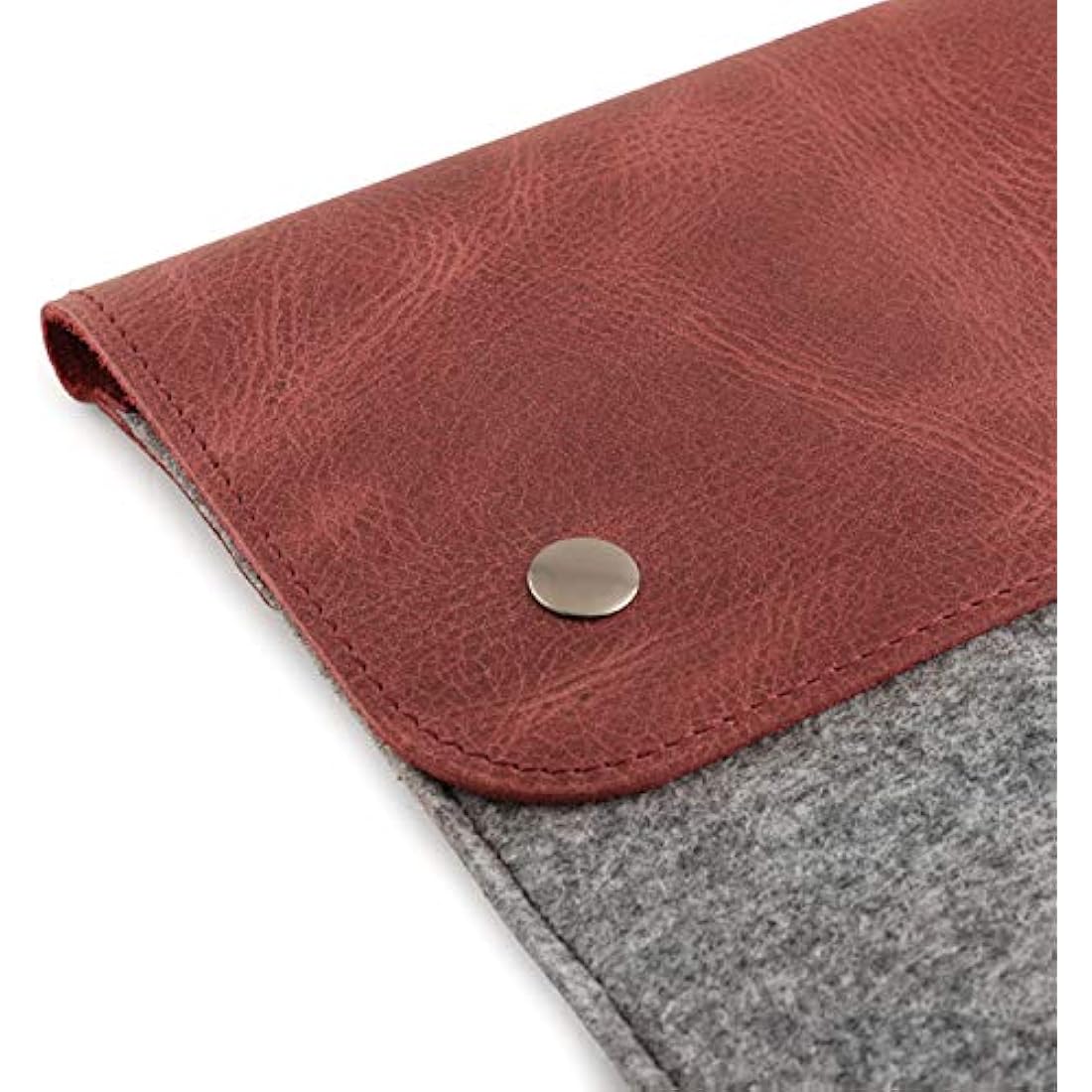 MegaGear Genuine Leather & Fleece MacBook Sleeve – 16 Inch Laptop Case