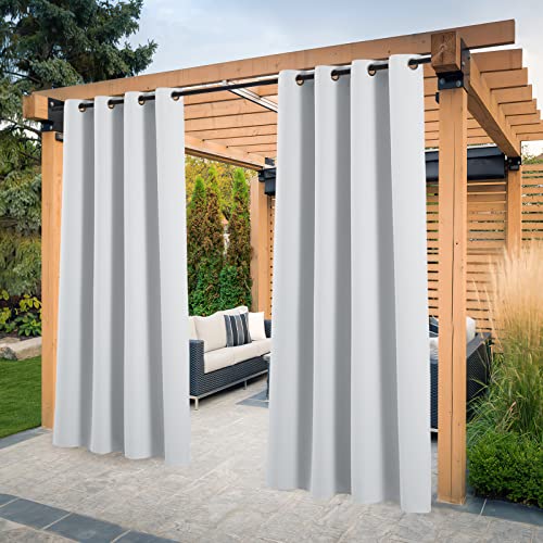 PONY DANCE Outdoor Curtains - Waterproof Privacy Screen with Eyelets, 2 Pack