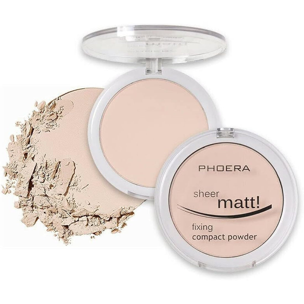 PHOERA Sheer Matte Fixing Powder – Long Lasting Pressed Foundation