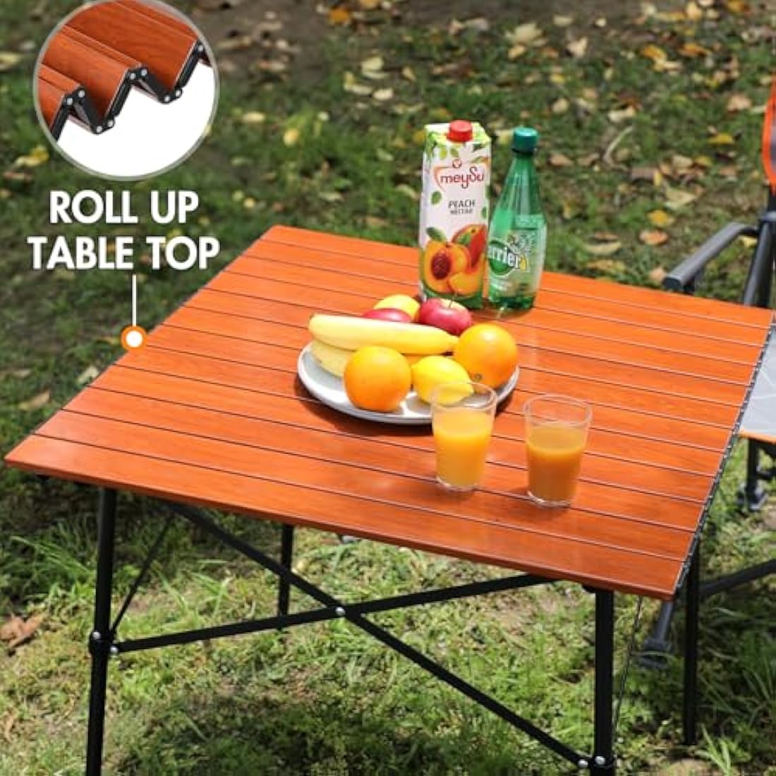 Portal Aluminum Folding Camping Table | 70x70cm Square Roll Up Top