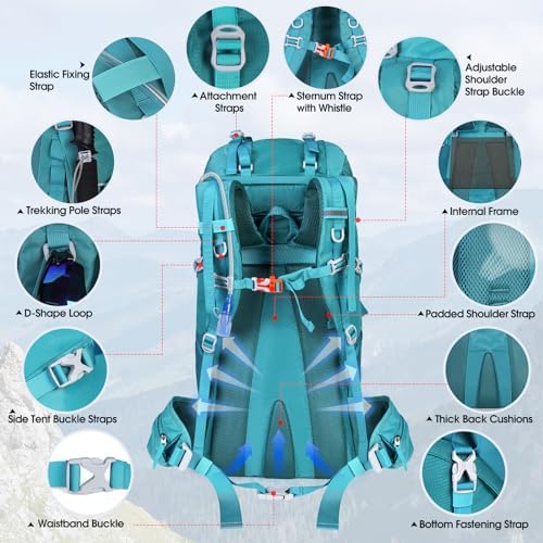 60L Hiking Backpack – Waterproof Lightweight Camping Rucksack