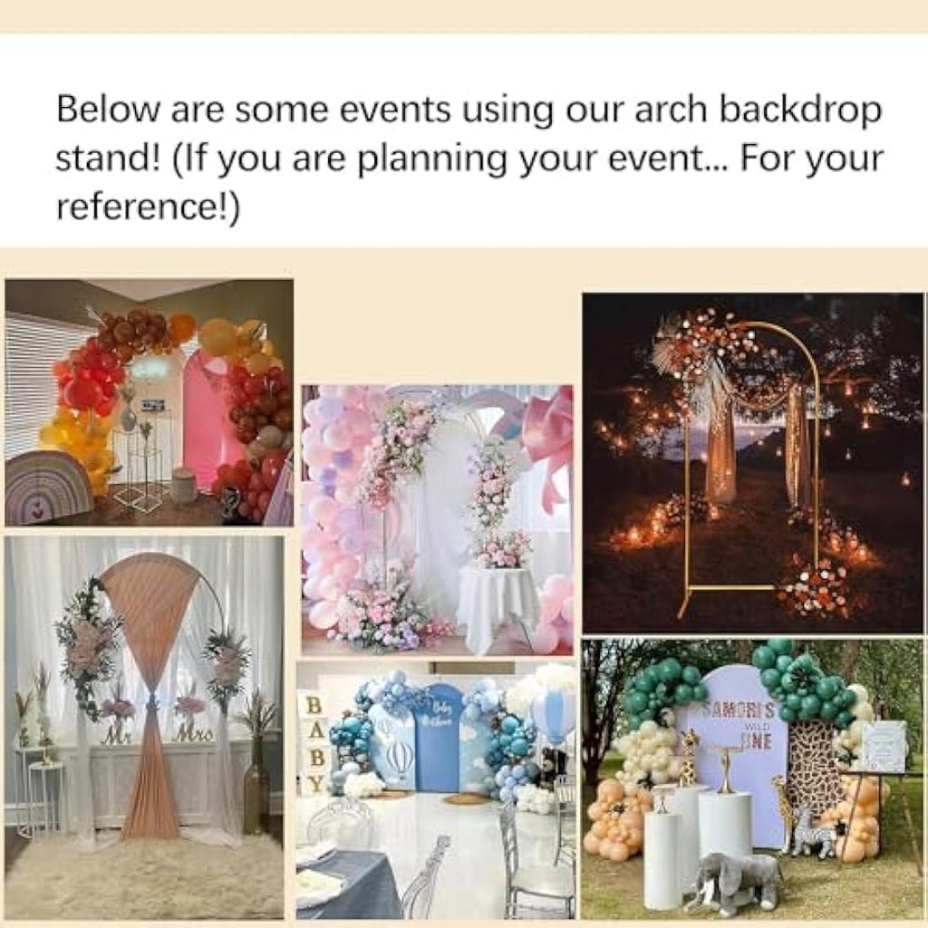 VINCIGANT 2M Gold Metal Wedding Arch Backdrop Stand for Party Decor
