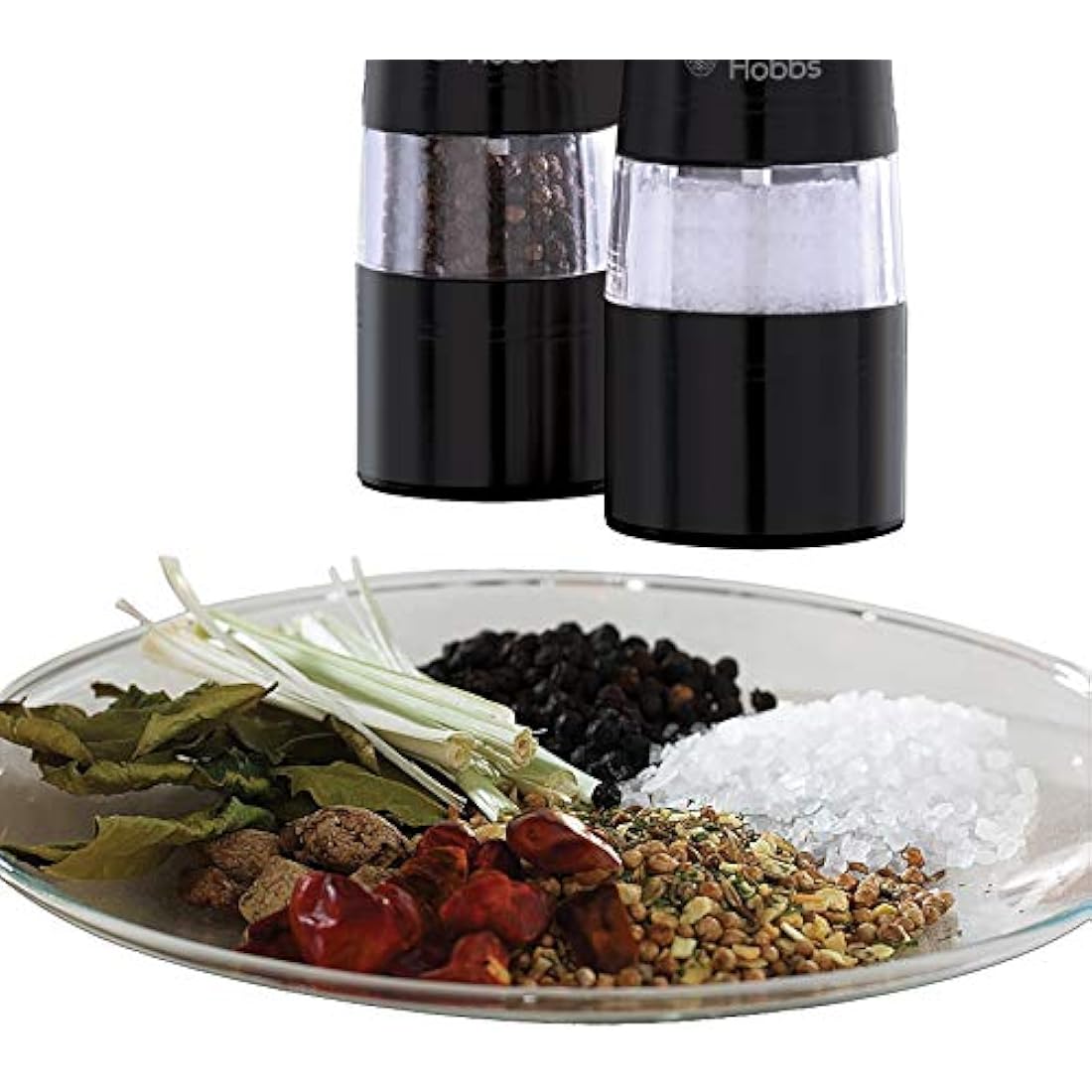 Russell Hobbs Electric Salt and Pepper Mill Set – Black Stainless Steel