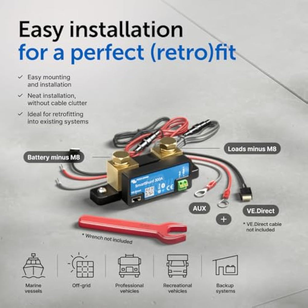 Victron Energy SmartShunt 300A Battery Monitor with Bluetooth | 6.5V-70V