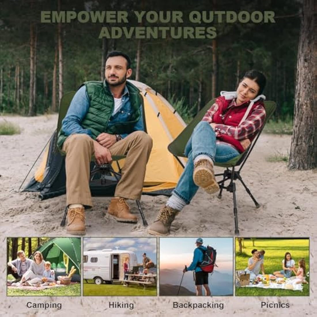 SHANNA Portable Camping Chair | Ultralight Adjustable Folding Chair