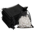 Black Organza Gift Bags | 10x15cm Jewelry Pouches | 100 PCS