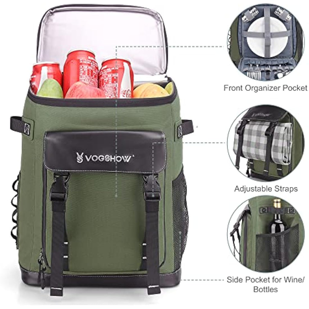 Vogshow 30L Insulated Cooler Backpack – Leakproof Waterproof Picnic Bag