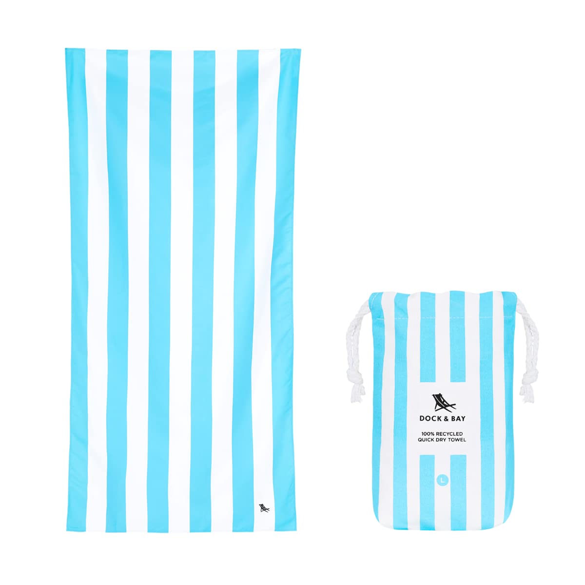 Dock & Bay Kids Quick Dry Sand Free Beach Towel | Tulum Blue, Medium
