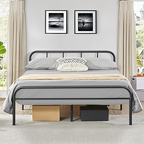 Yaheetech 5ft King Metal Bed Frame with High Headboard and Storage
