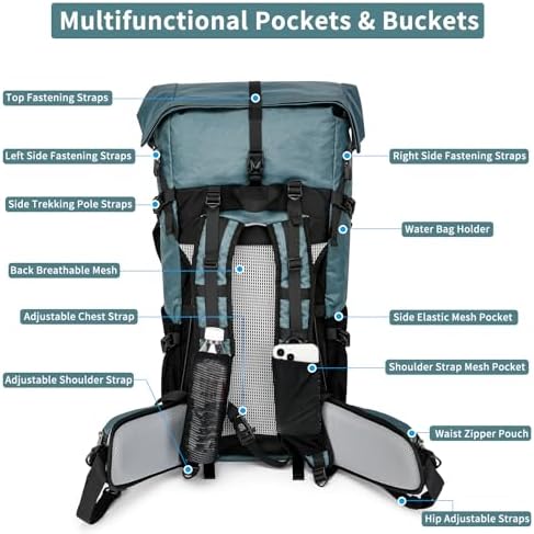Power King 30L-40L Expandable X-PAC Hiking Backpack