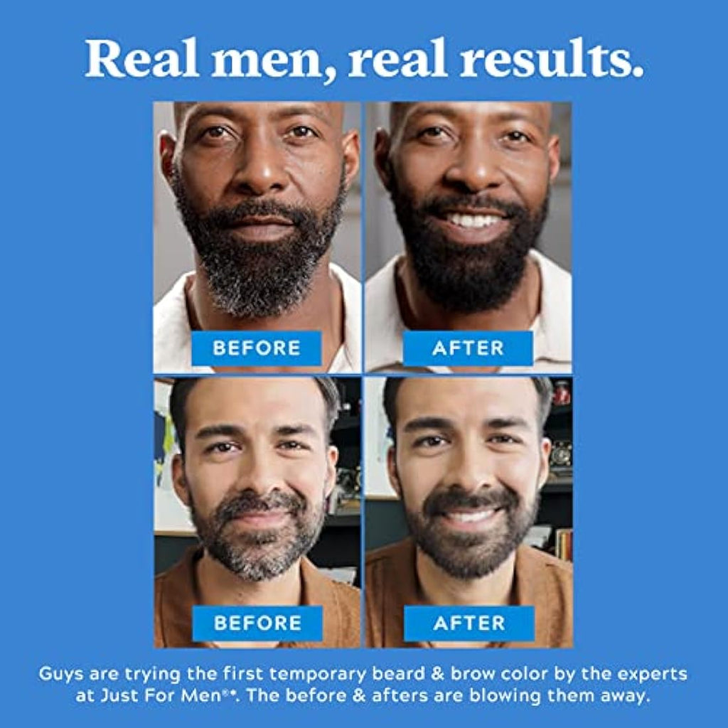 Just For Men 1-Day Beard and Brow Colour – Instant Grey Coverage, Dark Brown