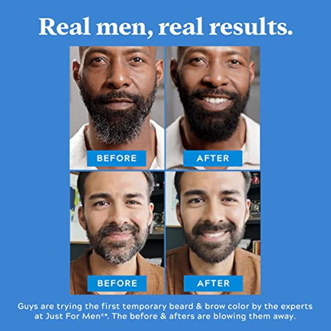 Just For Men 1-Day Beard and Brow Colour – Instant Grey Coverage, Dark Brown
