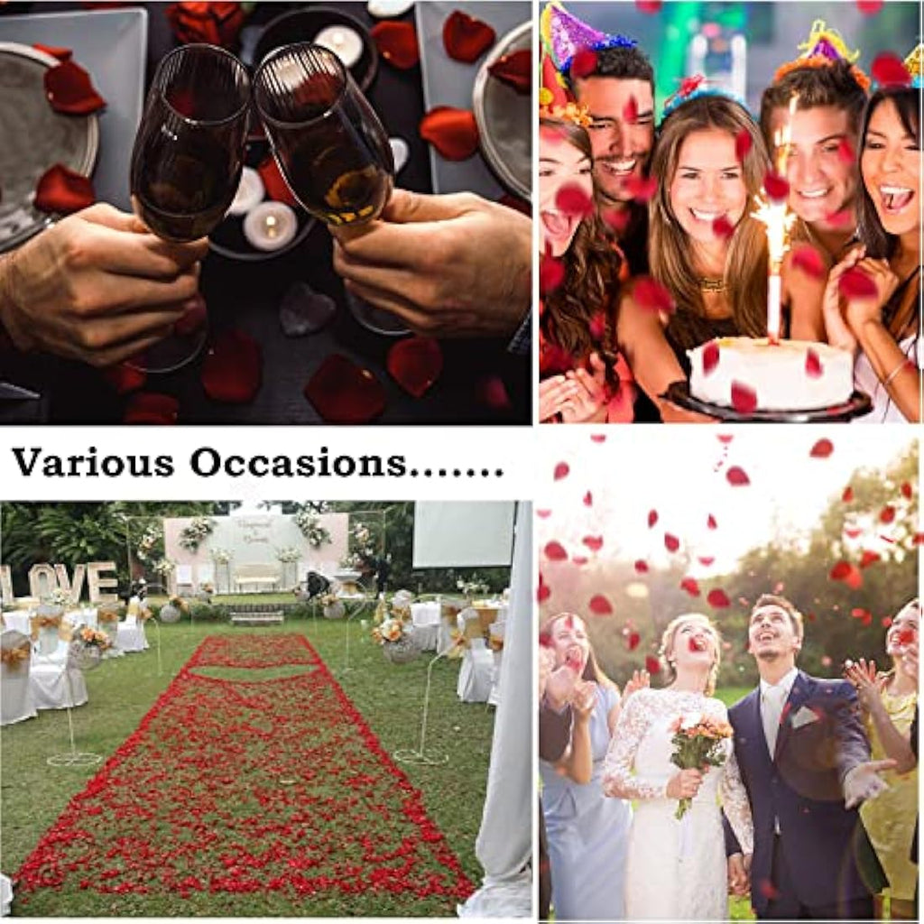 1000pcs Red Silk Rose Petals for Romantic Wedding Decor