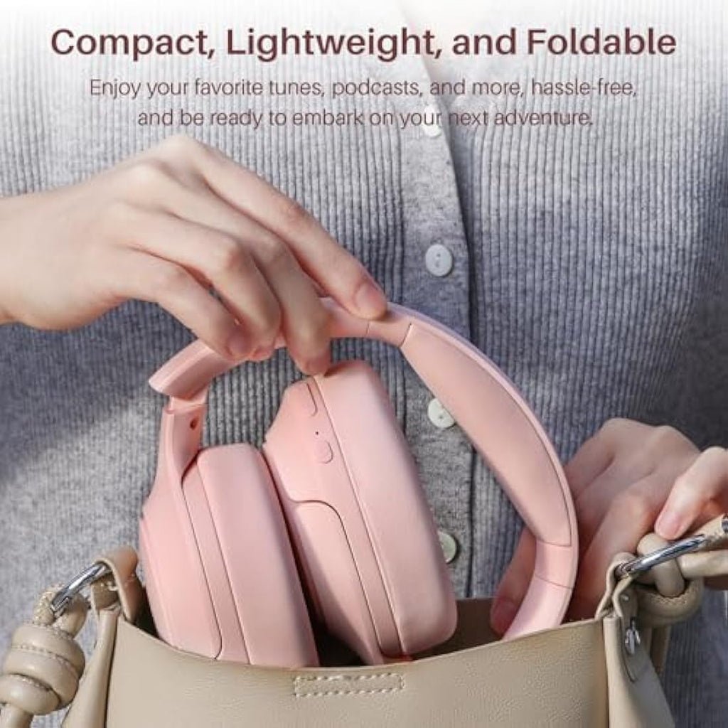 TOZO HT2 Hybrid Active Noise Cancelling Wireless Over Ear Headphones - Pink