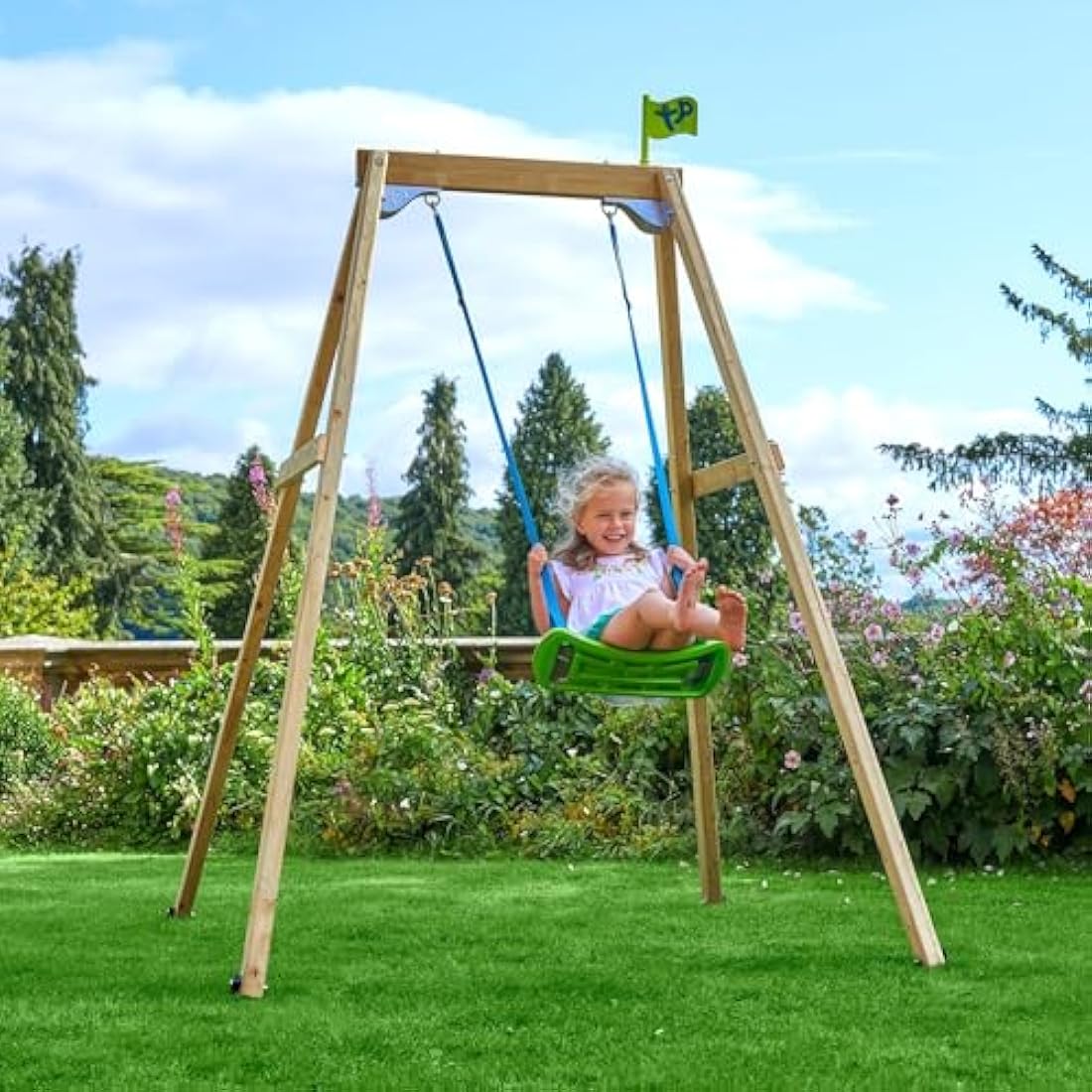 TP Toys Forest Wooden Single Swing Set | FSC Certified Timber