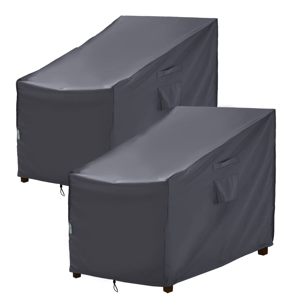 F&J Outdoors Waterproof Garden Chair Covers, 2-Pack UV Resistant Grey