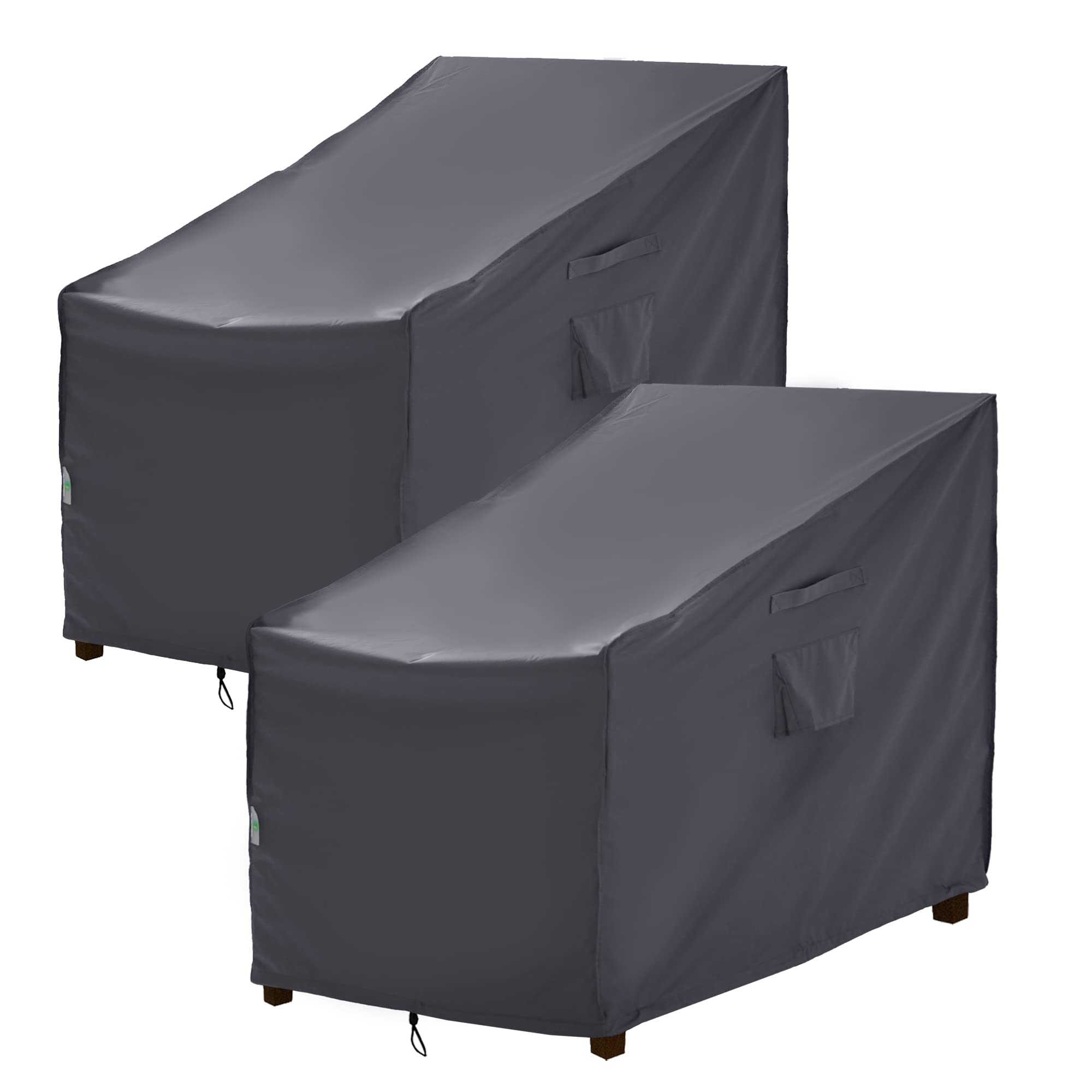 F&J Outdoors Waterproof Garden Chair Covers, 2-Pack UV Resistant Grey