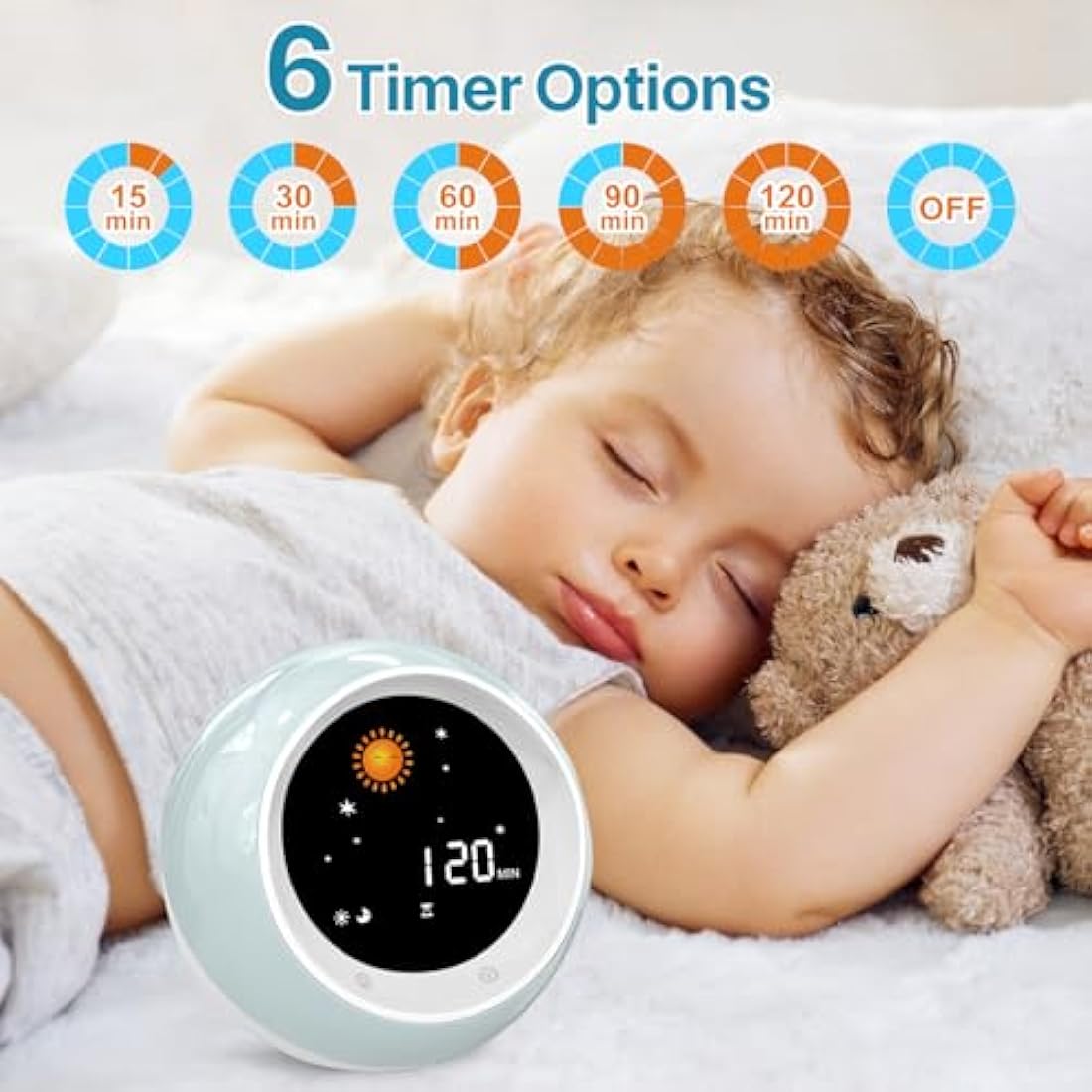 I·CODE Kids Alarm Clock | Sleep Trainer & Sound Machine Night Light