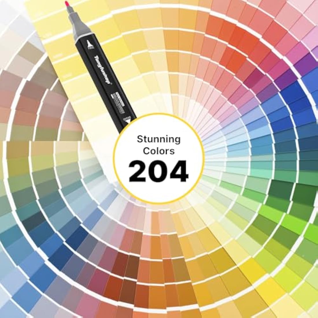Tongfushop 204 Color Dual Tip Alcohol Markers – Permanent Art Drawing Pens