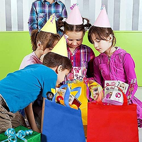 24 Pcs Non-Woven Party Bags – Reusable Gift Totes (6 Colors)