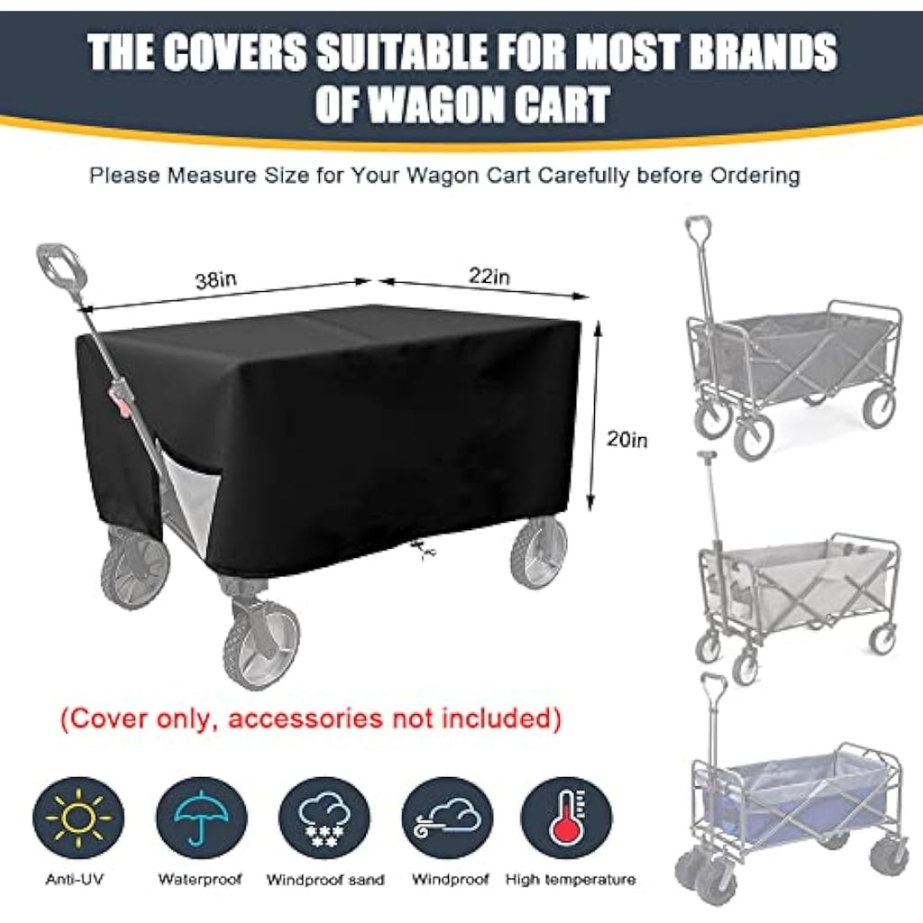 Jolof Store Folding Wagon Cover - 600D Waterproof Heavy-Duty Fabric