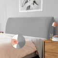 CAIJIN Headboard Covers - Velvet Stretch Soft Dust Proof Headboard Cover for Bedroom Upholstered Headboard 120-140cm Full, Light Grey