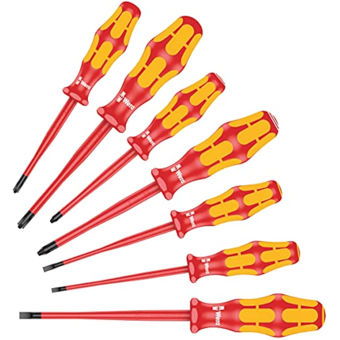 Wera Kraftform Plus 160iSS Insulated Screwdriver Set, 7-Piece – Red/Yellow