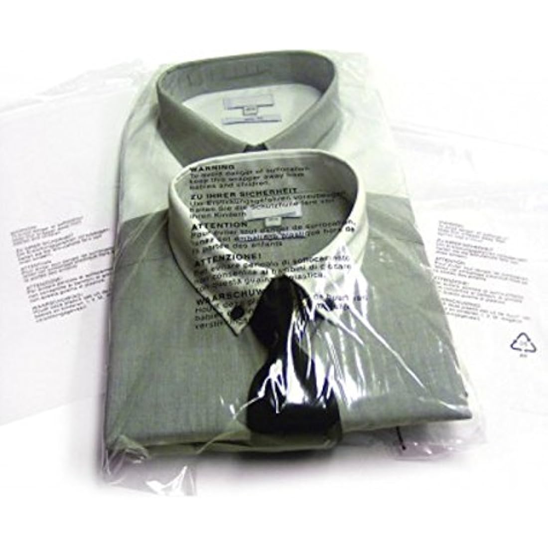 100 Clear Resealable Poly Garment Bags with Warning (10x14")