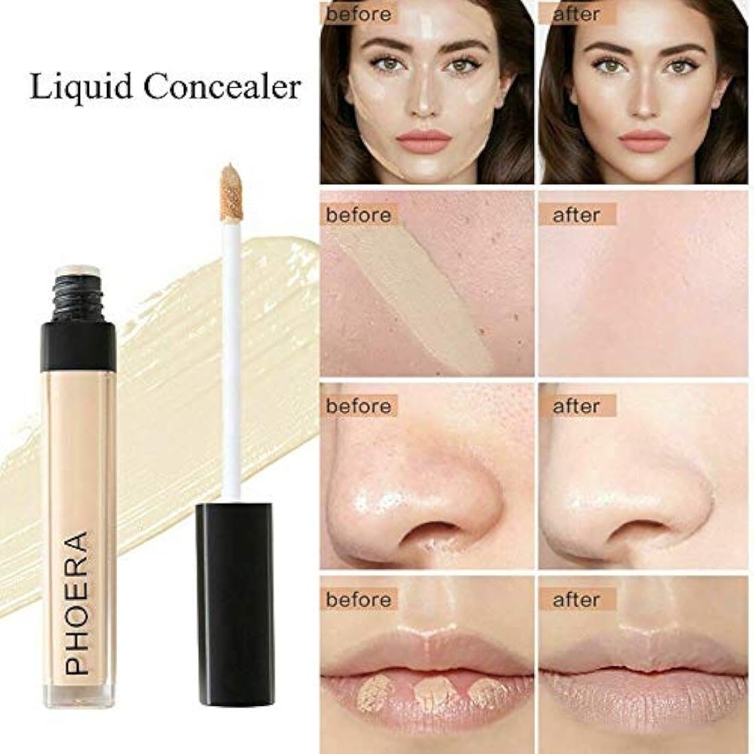 Phoera Full Coverage Matte Liquid Concealer – Waterproof (110 Dark Coffee)