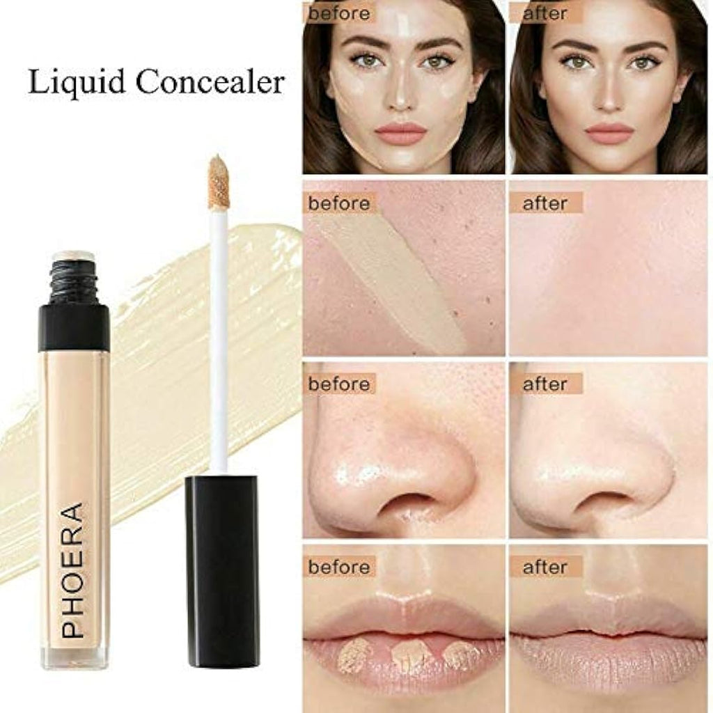 Phoera Full Coverage Matte Liquid Concealer – Waterproof & Oil-Free (108)