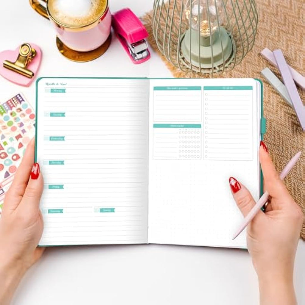 GoGirl Undated Life Planner – A5 Turquoise Eco-Leather Weekly Organizer