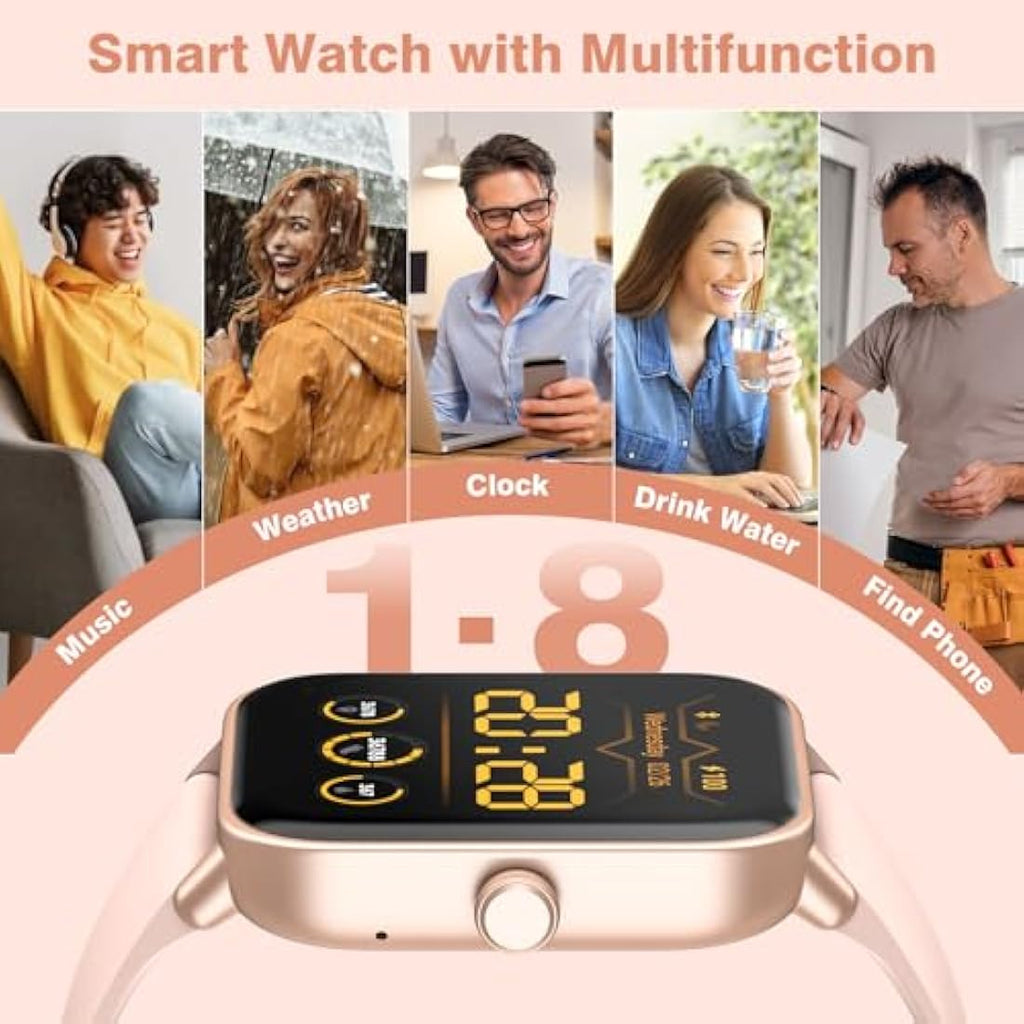 Fitpolo Smart Watch – 1.8" Fitness Tracker with Alexa & Bluetooth Calling